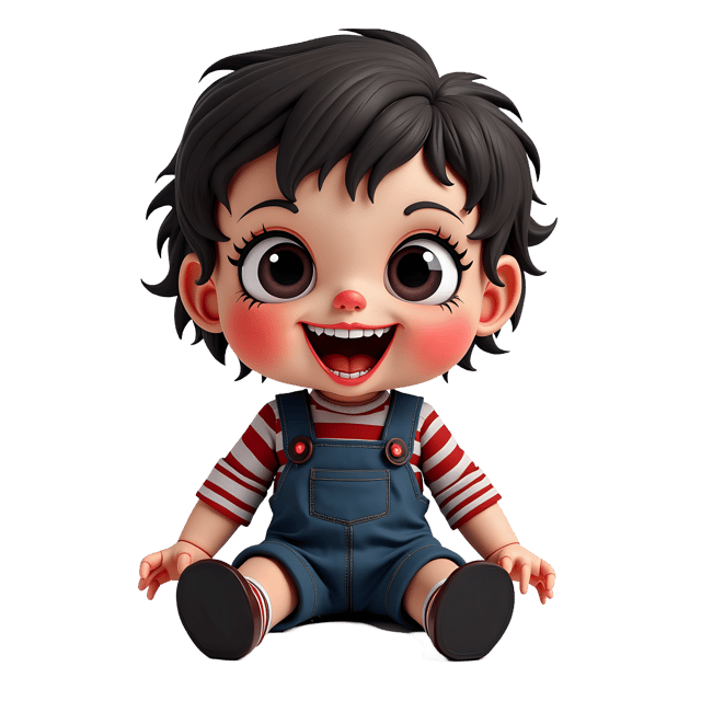 Free transparent PNG: Doll with Button Eyes and Fangs  Halloween Clipart, free downloadable png