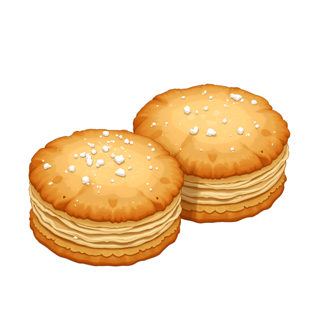 Free transparent PNG: Flaky Biscuit with Coarse Salt Clipart - PNG Illustration for Bakery and Food Imagery