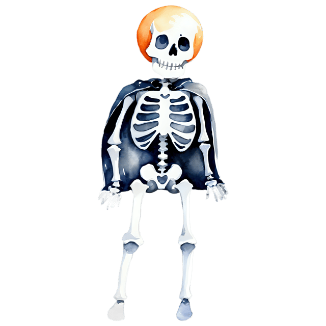 Free transparent PNG: Halloween Skeleton Watercolor Illustration - Transparent PNG for Halloween Designs