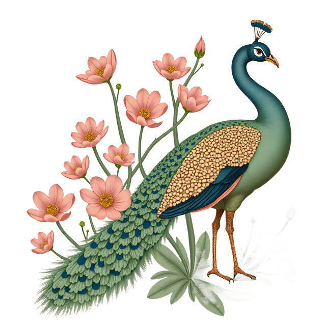 Free transparent PNG: Chinoiserie Narcissus and Peacock PNG Clipart  Elegant Design Element for Oriental-Inspired Projects