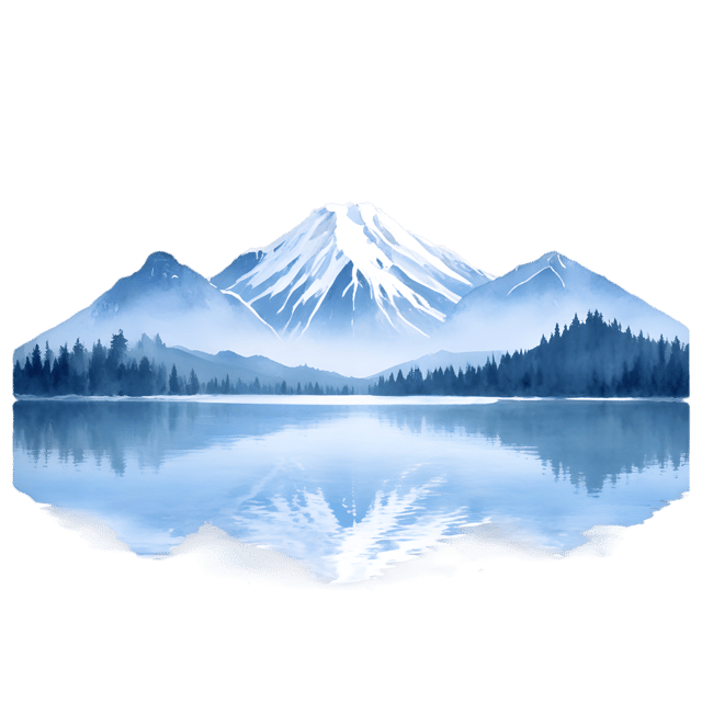Free transparent PNG: Mountain Range Reflection in a Tranquil Lake PNG Background