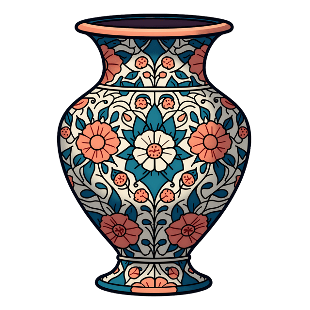 Free transparent PNG: Antique Vase with Intricate Floral Patterns PNG