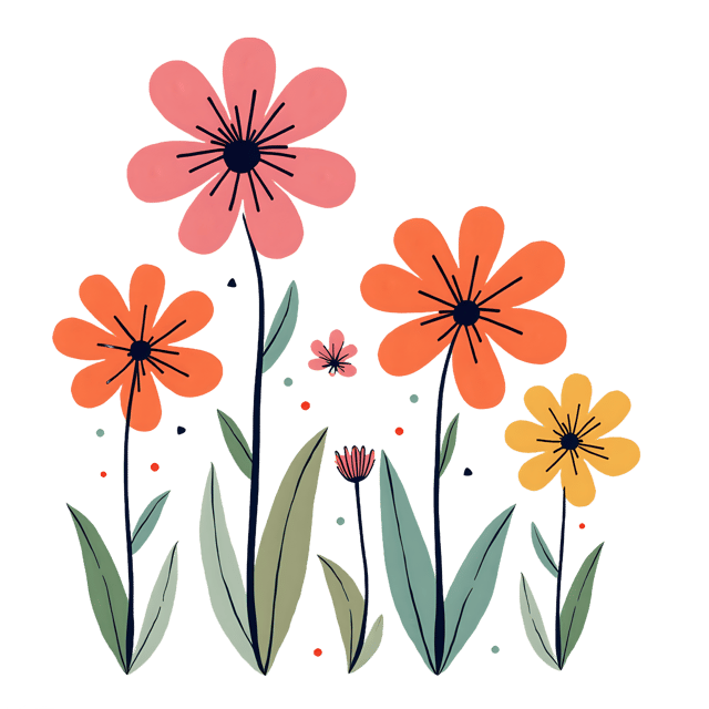 Free transparent PNG: Hand-Sketched Blooms PNG with Transparent Background