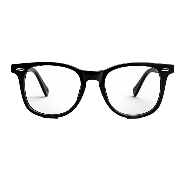 Free transparent PNG: Minimalist Wireframe Glasses with Transparent Lenses and Black Temples