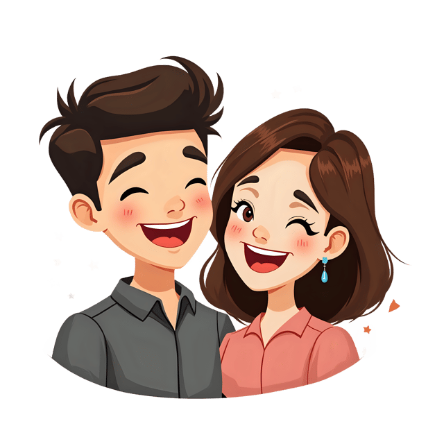 Free transparent PNG: Joyful Couple PNG  Ideal for Love Themes, Decor  Cards