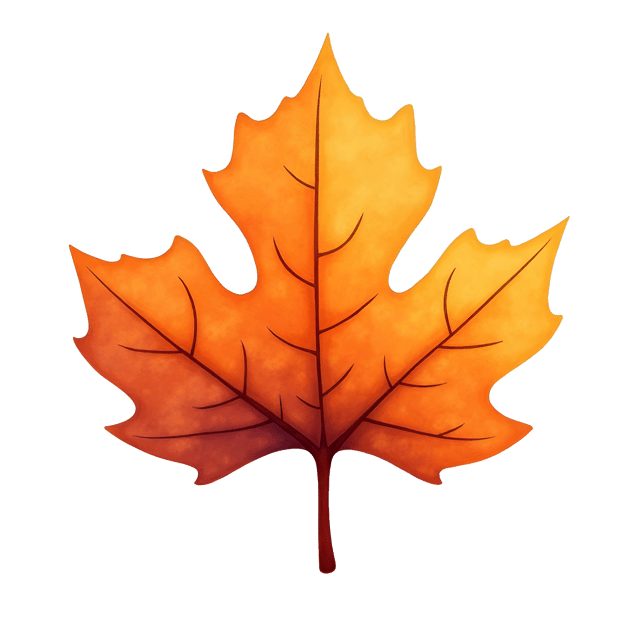 Free transparent PNG: Amber Glow Sycamore Leaf Watercolor Illustration with Layered Textures