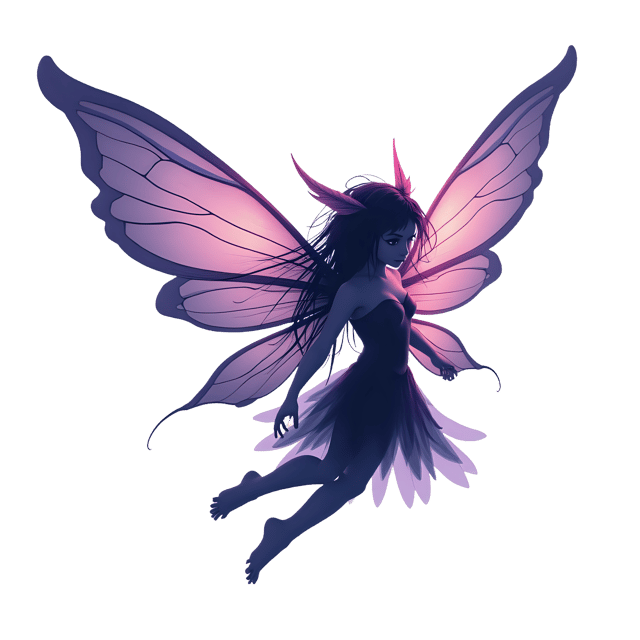 Free transparent PNG: Mystical Gothic Fairy with Glowing Crystal Wings PNG