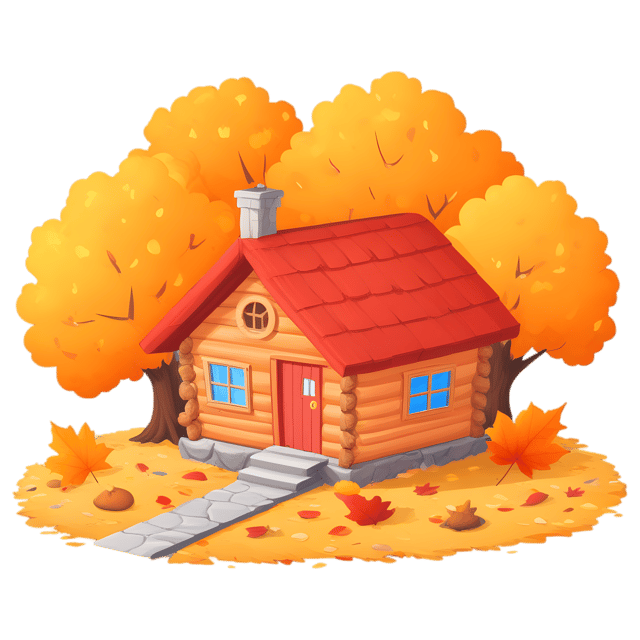 Free transparent PNG: Cabin with Fallen Leaves Transparent Background PNG