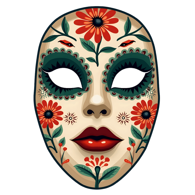 Free transparent PNG: Floral Pattern Mask with Transparent Background PNG Design