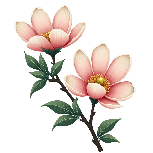 Free transparent PNG: Chinoiserie Magnolia and Heron  Nature Inspired Art, free download png