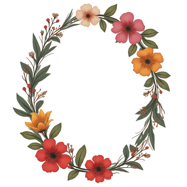 Free transparent PNG: Floral Oval Frame PNG Clipart  Perfect for Decorative Design  Crafting