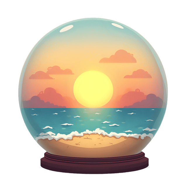 Free transparent PNG: Beach Sunset Glass Orb PNG for Decorative and Creative Use