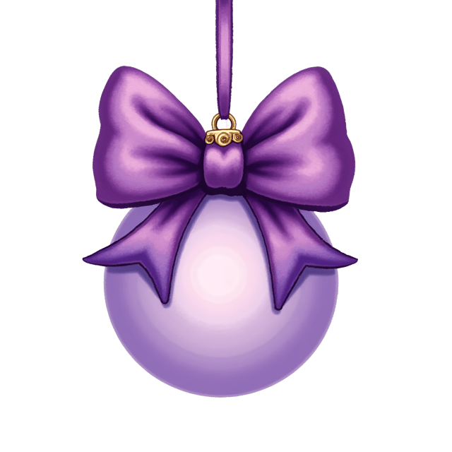 Free transparent PNG: Luxe Purple Bowtie Ornament with Swarovski Crystals Watercolor Illustration