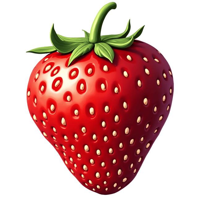 Free transparent PNG: Red Strawberry Clipart with White Seeds and Bright Red Stem for Illustration and Design