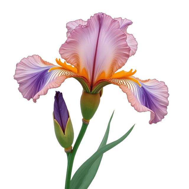 Free transparent PNG: Iris Flower Blooming PNG with Transparent Background for Botanical Art and Design