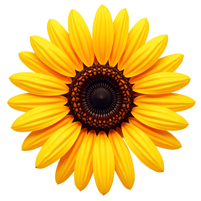 Free transparent PNG: Radiant Yellow Sunflower Illustration with Bright Petals and Dark Brown Seeds