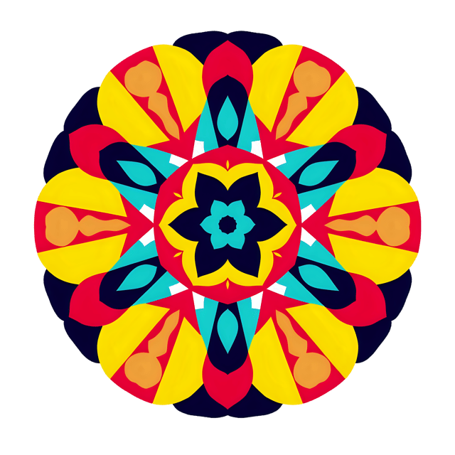 Free transparent PNG: Geometric Symmetry Design in Bold and Bright Colors with Transparent PNG Background