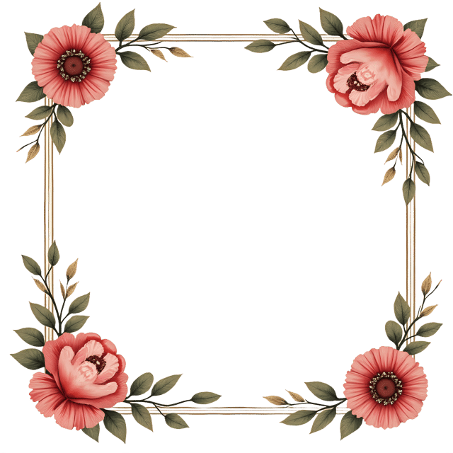 Free transparent PNG: Vintage Flower Frame PNG Clipart  Perfect for Decor and Design Projects