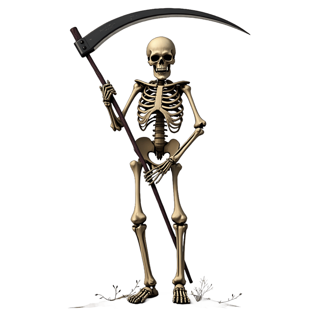 Free transparent PNG: Skeleton Holding Scythe Transparent Background PNG