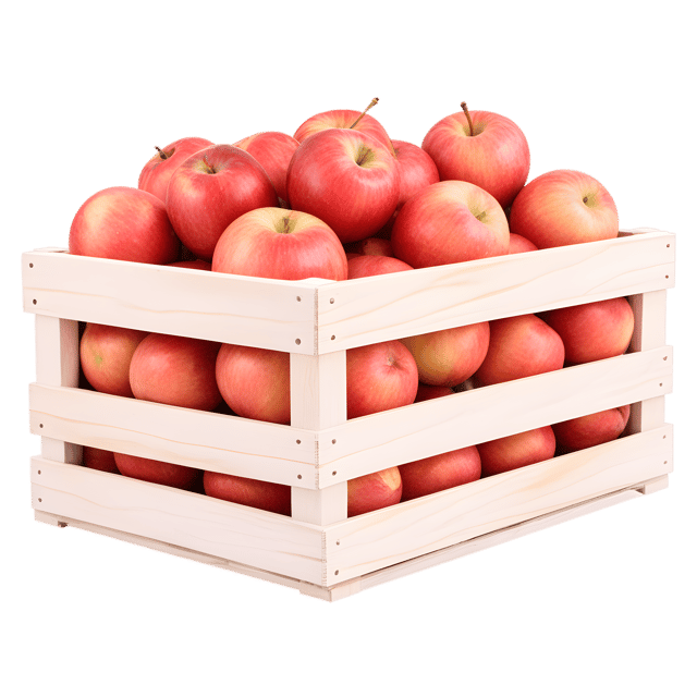 Free transparent PNG: Fresh Apples in a Wooden Crate Transparent PNG Image for Visual Projects
