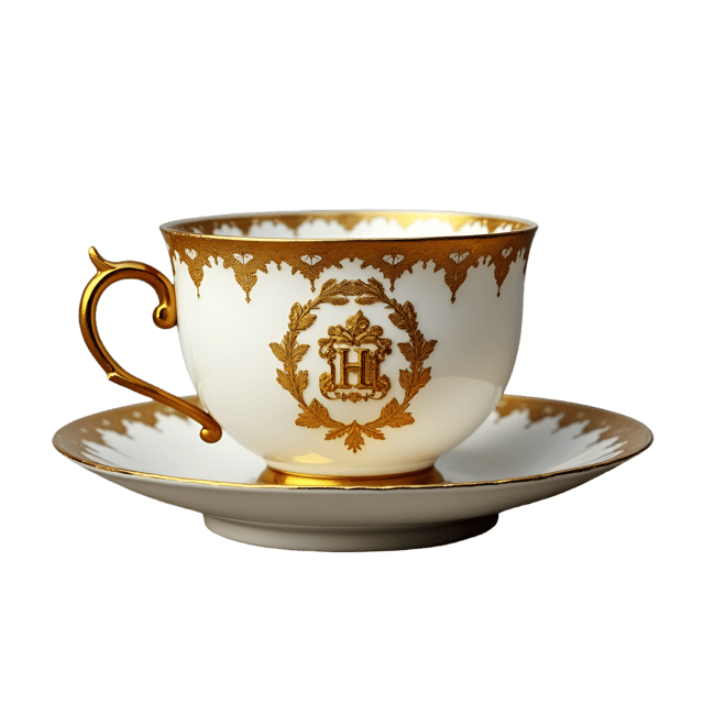Free transparent PNG: Gilded Crest Tea Cup  Elegant Monogram Clipart, free high-quality png download