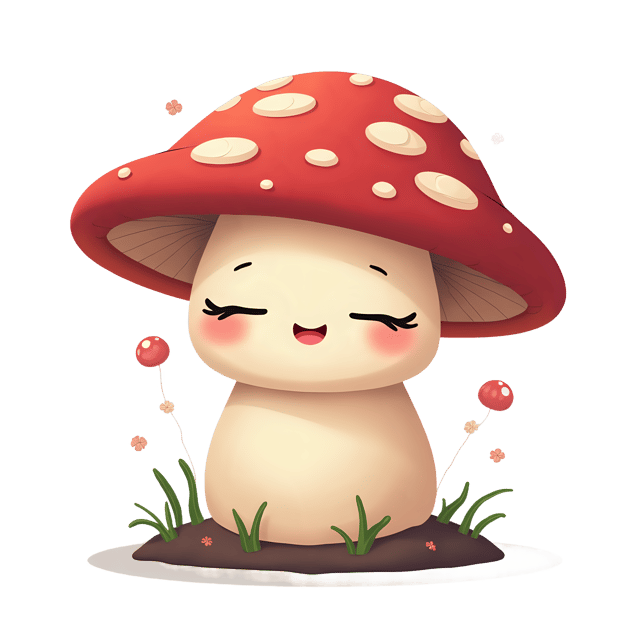 Free transparent PNG: Sleepy Mushroom PNG with Transparent Background for Art and Design