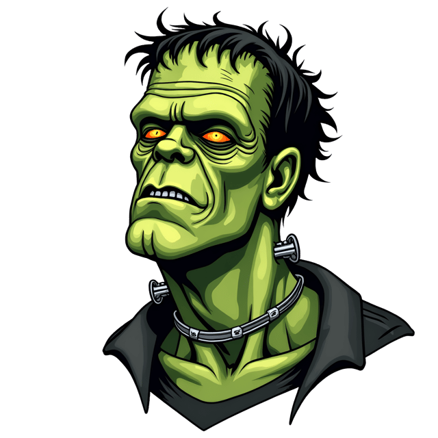 Free transparent PNG: Frankenstein Monster PNG Clipart with Green Skin and Wild Hair