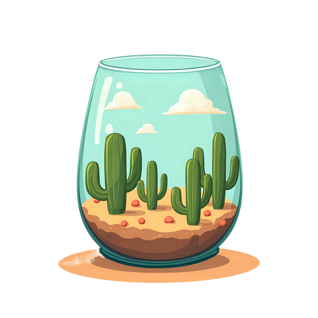 Free transparent PNG: Desert Oasis in Glass - Transparent PNG Background