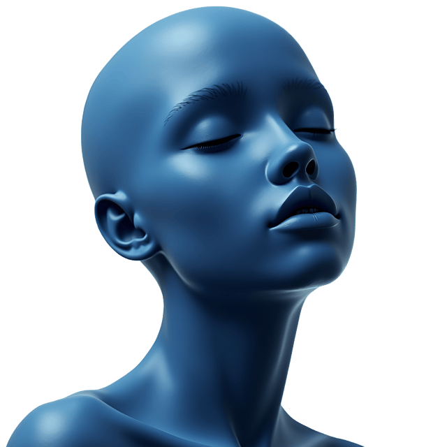 Free transparent PNG: Calm Indigo Humanoid Illustration with Soothing Presence for Relaxation and Art Projects