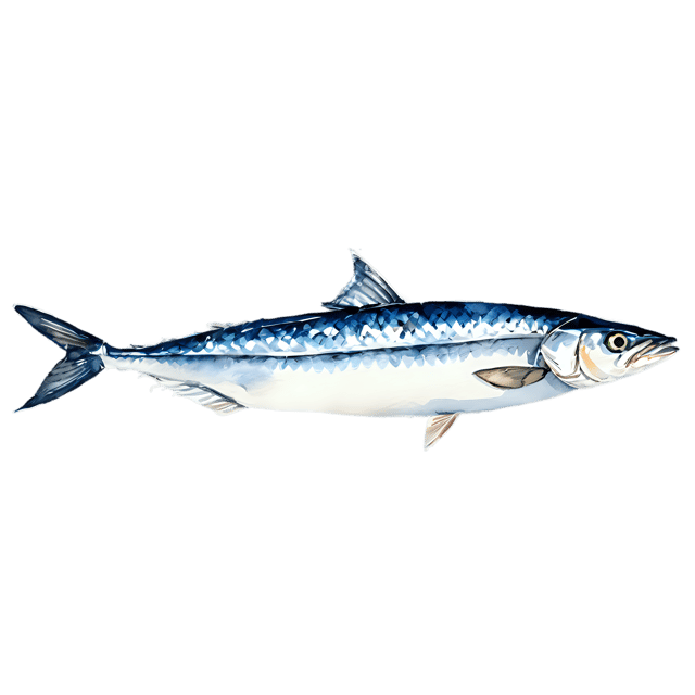 Free transparent PNG: Transparent Watercolor Mackerel Fish Illustration – Gentle Clipart for Sea-Themed Designs