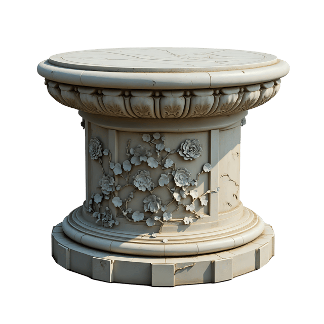 Free transparent PNG: Floral Marble Pedestal  Decorative Clipart, free png download