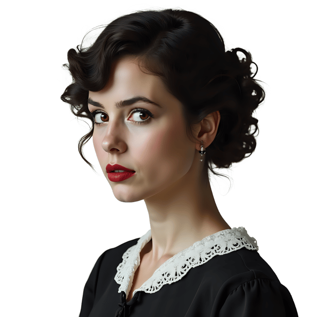 Free transparent PNG: Pensive Woman Portrait PNG Clipart  Ideal for Artistic Projects  Emotive Designs