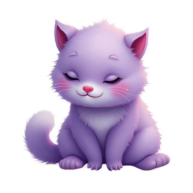 Free transparent PNG: Delicate Purple Fur Animal with Transparent Background PNG