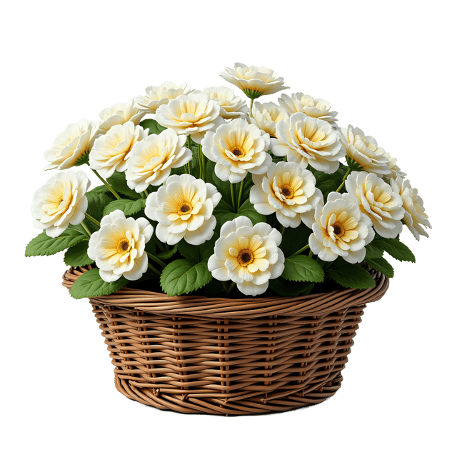 Free transparent PNG: Ranunculus Flowers in Woven Basket PNG Image with Transparent Background