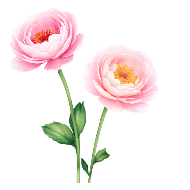 Free transparent PNG: Ranunculus Flower PNG with Transparent Background for Botanical Design and Clipart