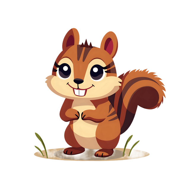 Free transparent PNG: Furry Brown Chipmunk PNG with Striped Fur and Bushy Tail
