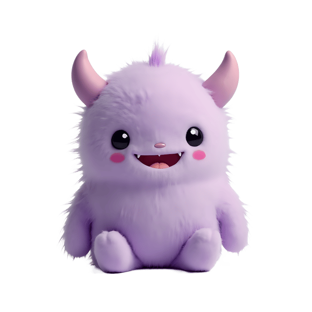 Free transparent PNG: Lavender Pastel Monster Plushie with Sweet, Innocent Look - Transparent PNG