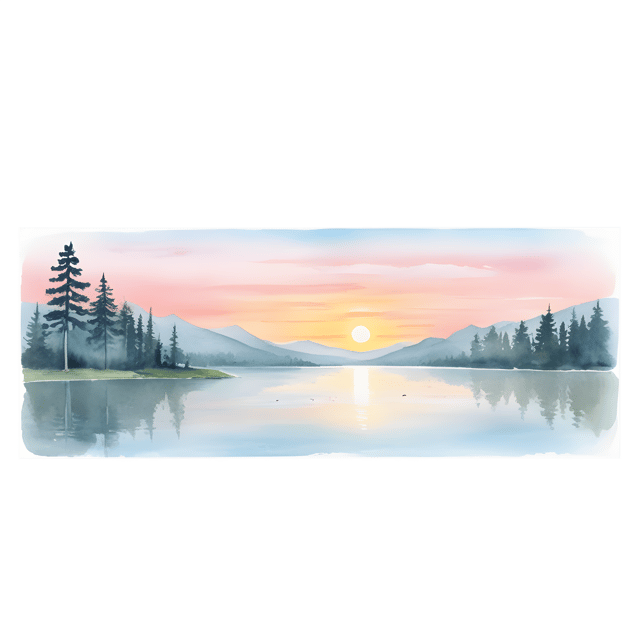 Free transparent PNG: Serene Sunset Over Tranquil Lake PNG