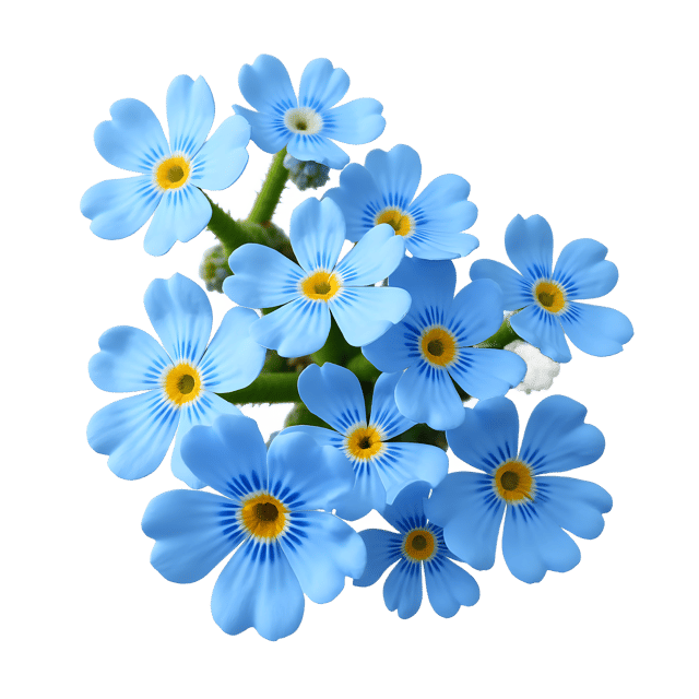 Free transparent PNG: Starry-eyed Blue Forget-Me-Not PNG with Transparent Background