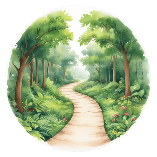 Free transparent PNG: Circular Pathway Through Lush Greenery - PNG Transparent Background