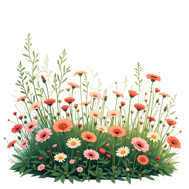 Free transparent PNG: Blooming Flowers PNG Transparent Background Garden Image for Art and Decor