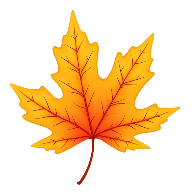 Free transparent PNG: Golden Maple Leaf with Orange Veins Cartoon Illustration