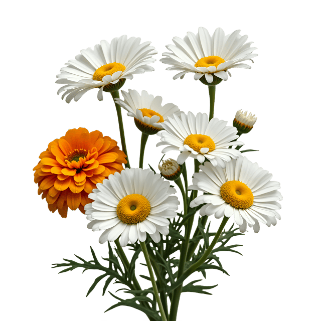 Free transparent PNG: Daisy and Marigold Flowers PNG Clipart  Perfect for Spring Designs  Crafts