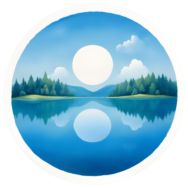 Free transparent PNG: Tranquil Water Mirror Sky Circle PNG Design