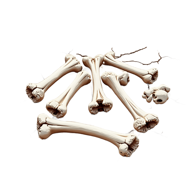 Free transparent PNG: Scattered Bones on Cracked Ground  Skull Clipart Set, free png download