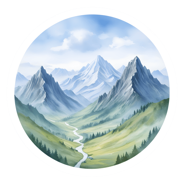 Free transparent PNG: Expansive Mountains with Delicate Swirling Ring PNG Background