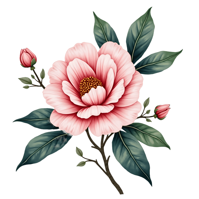 Free transparent PNG: Chinoiserie Camellia Floral  Free Downloadable PNG Clipart
