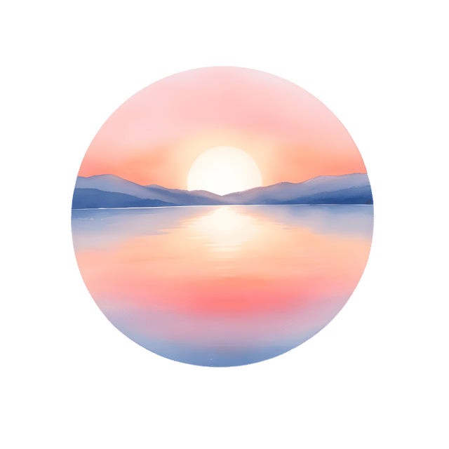 Free transparent PNG: Tranquil Sunrise Over Lake PNG with Soft Pink and Orange Hues