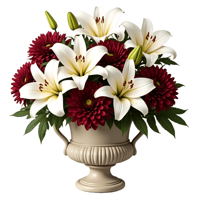 Free transparent PNG: Ivory and Burgundy Flower Arrangement  Elegant Clipart, free download png