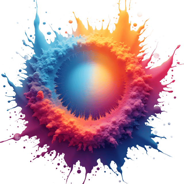 Free transparent PNG: Glowing Paint Splashes in Cosmic Void - PNG Transparent Background